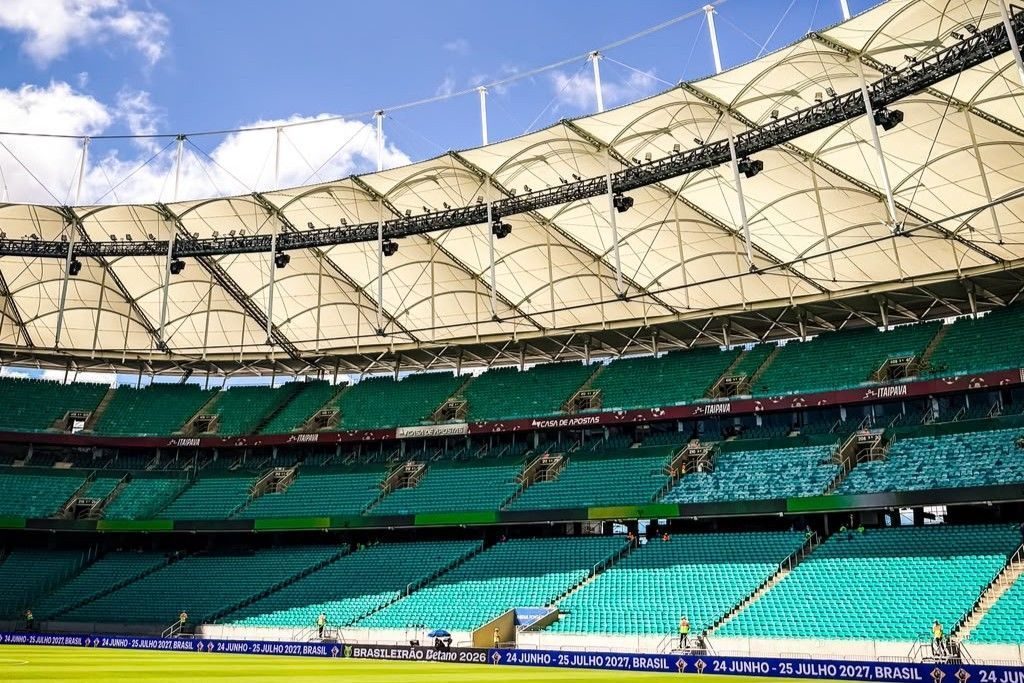 Arena Fonte Nova, em Salvador, recebe Bahia x Flamengo no dia 18 de outubro