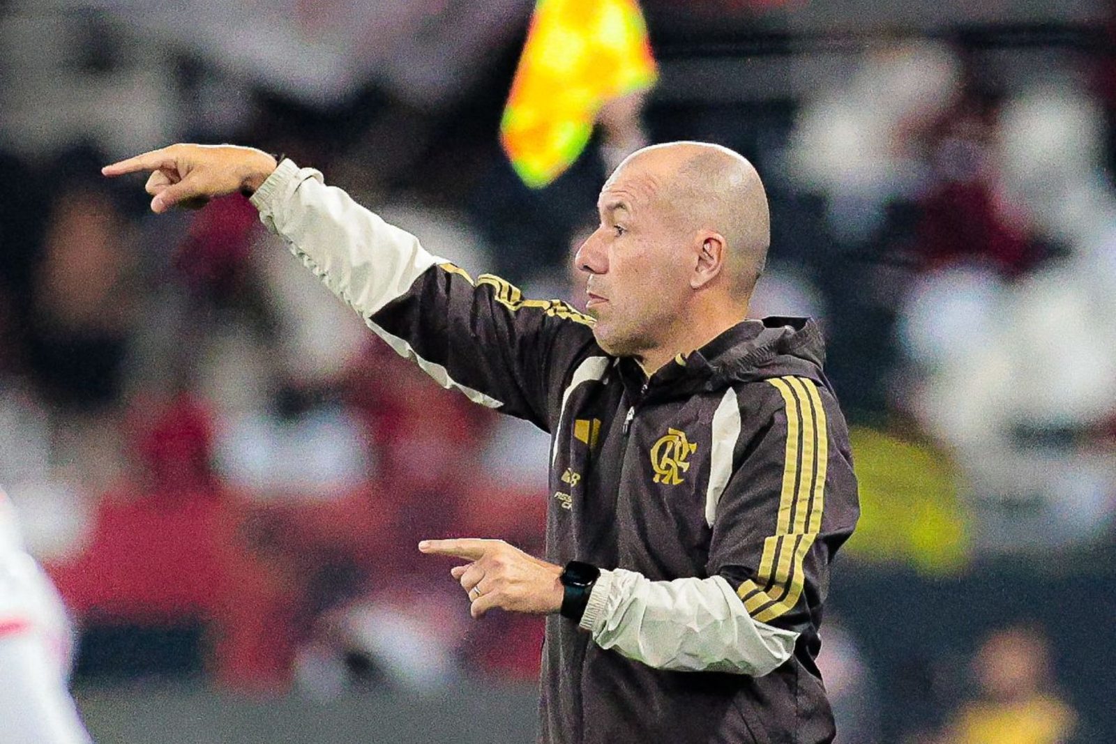 Leonardo Jardim orienta o Flamengo à beira do campo no clássico