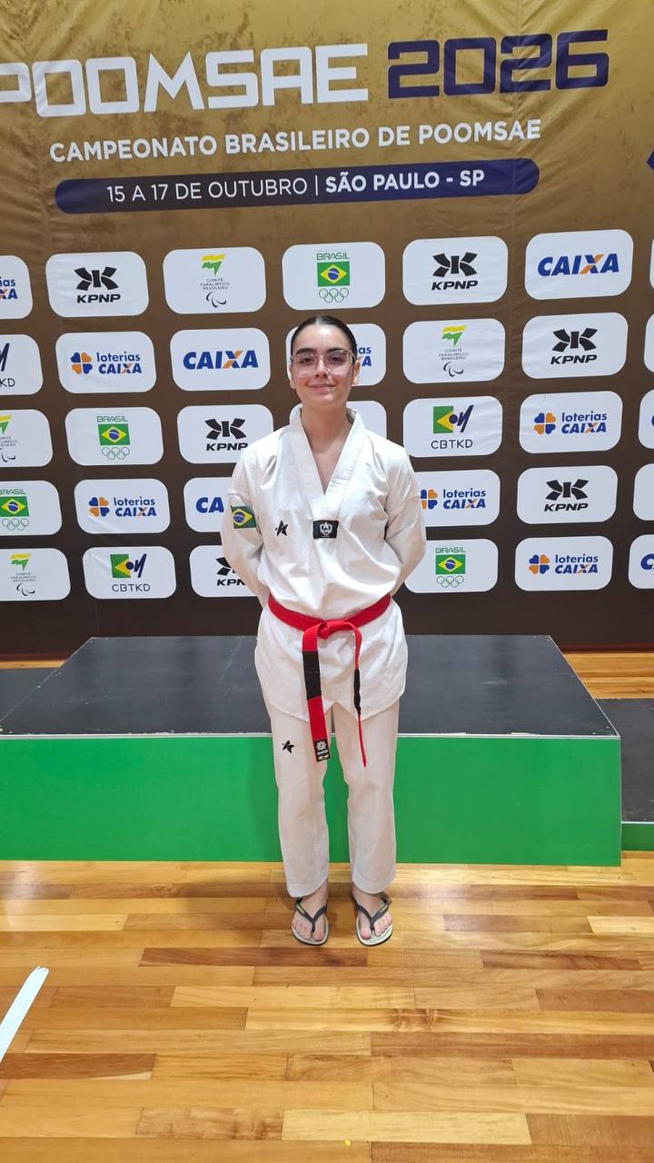 Ana Alice Torga, sexta colocada na Faixa Colorida G3 do Campeonato Brasileiro de Poomsae, em São Paulo. Foto: Divulgação/Academia Gym Center