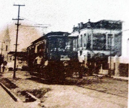 O bonde de Lavras em foto dos anos 1950