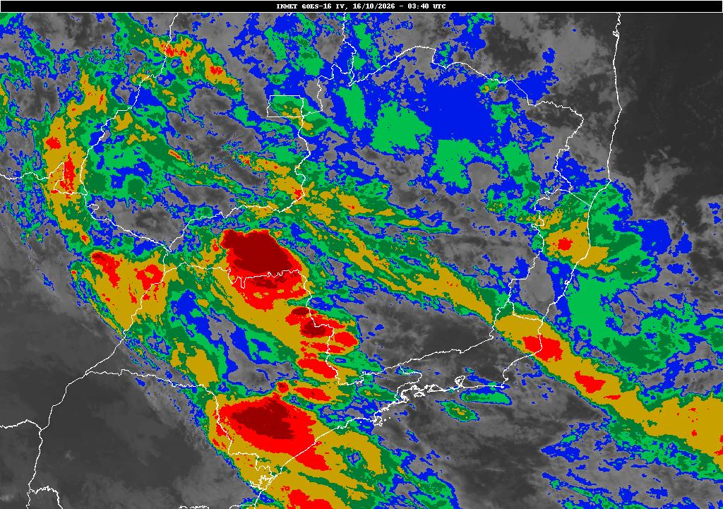 Imagem de satélite do Sudeste do Brasil (INMET/GOES)